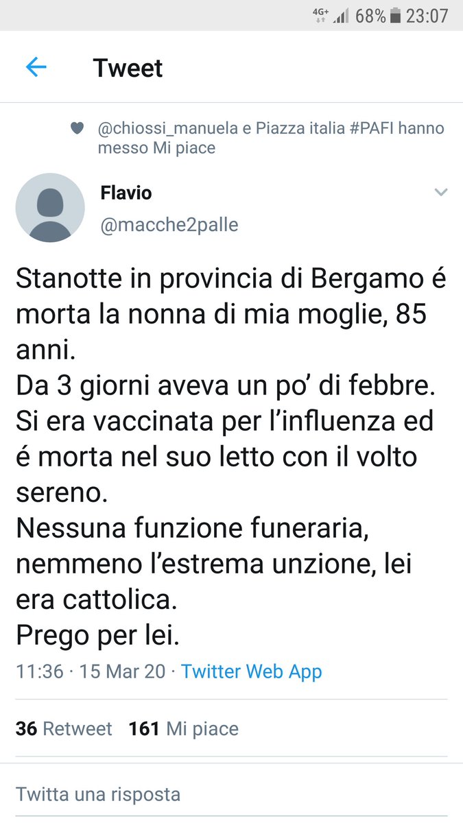 Minerva Condoglianze Ad Un Amico Di Twitter