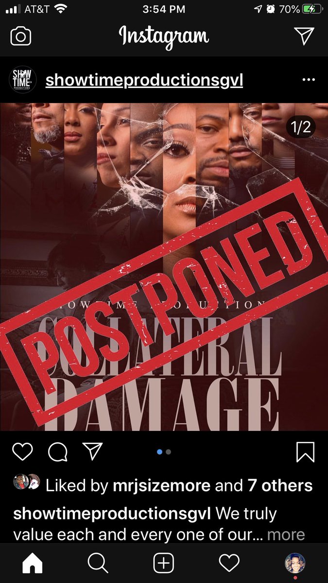 ShowtimeProdGVL's tweet photo. The short film premier of Collateral Damage “Ambassador’s Ball” has been postponed. More information will be available at the end of this month. #SHOWTIME #STP https://t.co/QLRSqdEq2g