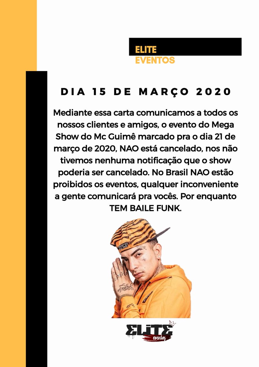 EliteEventos3's tweet photo. ⚠️ COMUNICADO ⚠️ https://t.co/ZJJkQbbBux
