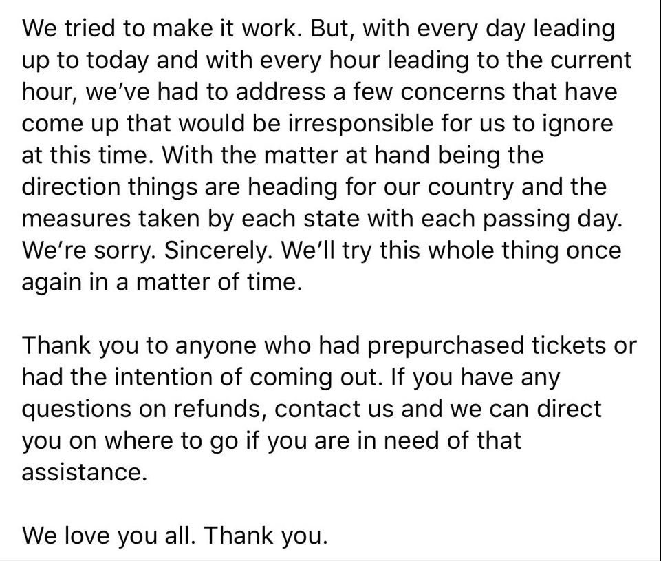 This is the absolute last thing we wanted, but it seemed almost inevitable. We WILL be back. 

ee