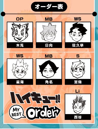 ハイキュー Com ベストオーダー投票 ご参考にやり方をアップしておきます あと よければ皆さんのベストオーダーのコンセプトも一緒に呟いてもらえる嬉しいです 単純に僕が見てて楽しいだけですが 是非 ハイキューベストオーダー投票