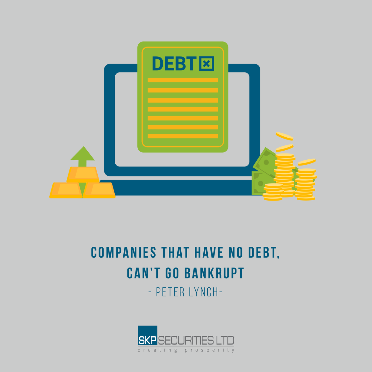 skpsecurities's tweet photo. In this era of Bankruptcy Code, it pays to be debt free or have low debt, for that extra margin of safety.

#SKPSecuritiesLtd #QuotableQuote https://t.co/rz6PFZMEo6