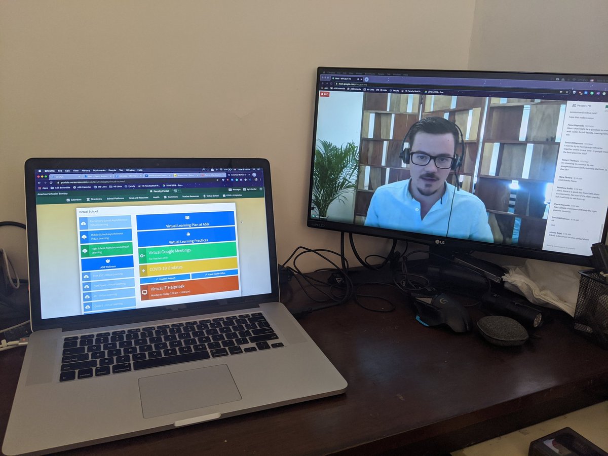 Starting the week with awesome professional learning for <a href="/ASBIndia/">The American School of Bombay</a> 's Virtual Learning by <a href="/alexrajohnson/">Alexander Johnson</a> and <a href="/ASB_Tech/">ASBTechIntegration</a> . Feeling ready to provide relevant, high quality online learning to my students. #asbms #asbhs