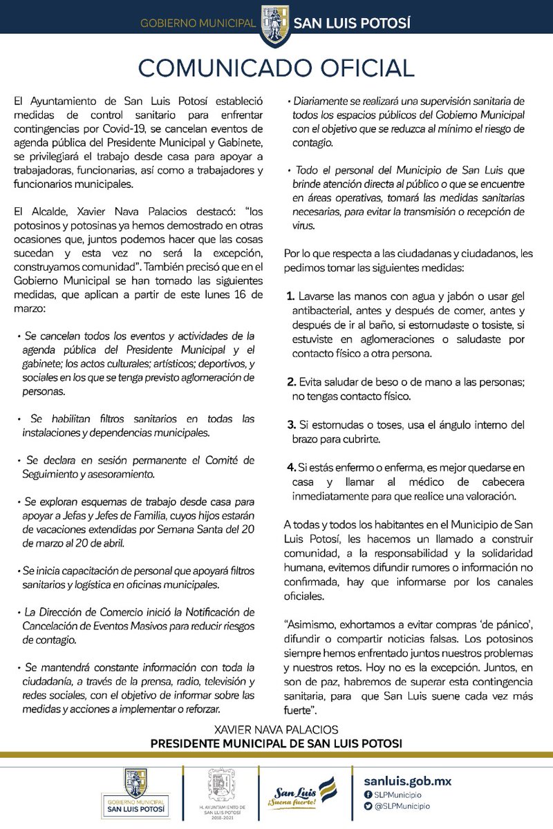 slpnoticias's tweet photo. COMUNICADO OFICIAL https://t.co/irjqjrv8Fs https://t.co/xwSjfTbIOP