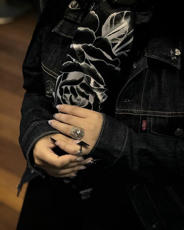 Our Ghost Warrior Ring paired with The @sammijefcoate x TGF Collaboration Headscarf &amp; Rose Signet Ring 🌹
#thegreatfrog 
#thegreatfrogla