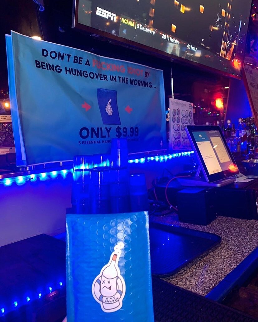 Find us at Blue Horse Bar in New Haven CT! Drink up at Blue Horse and not worry about being hungover the next morning! #partyhardrecoverharder