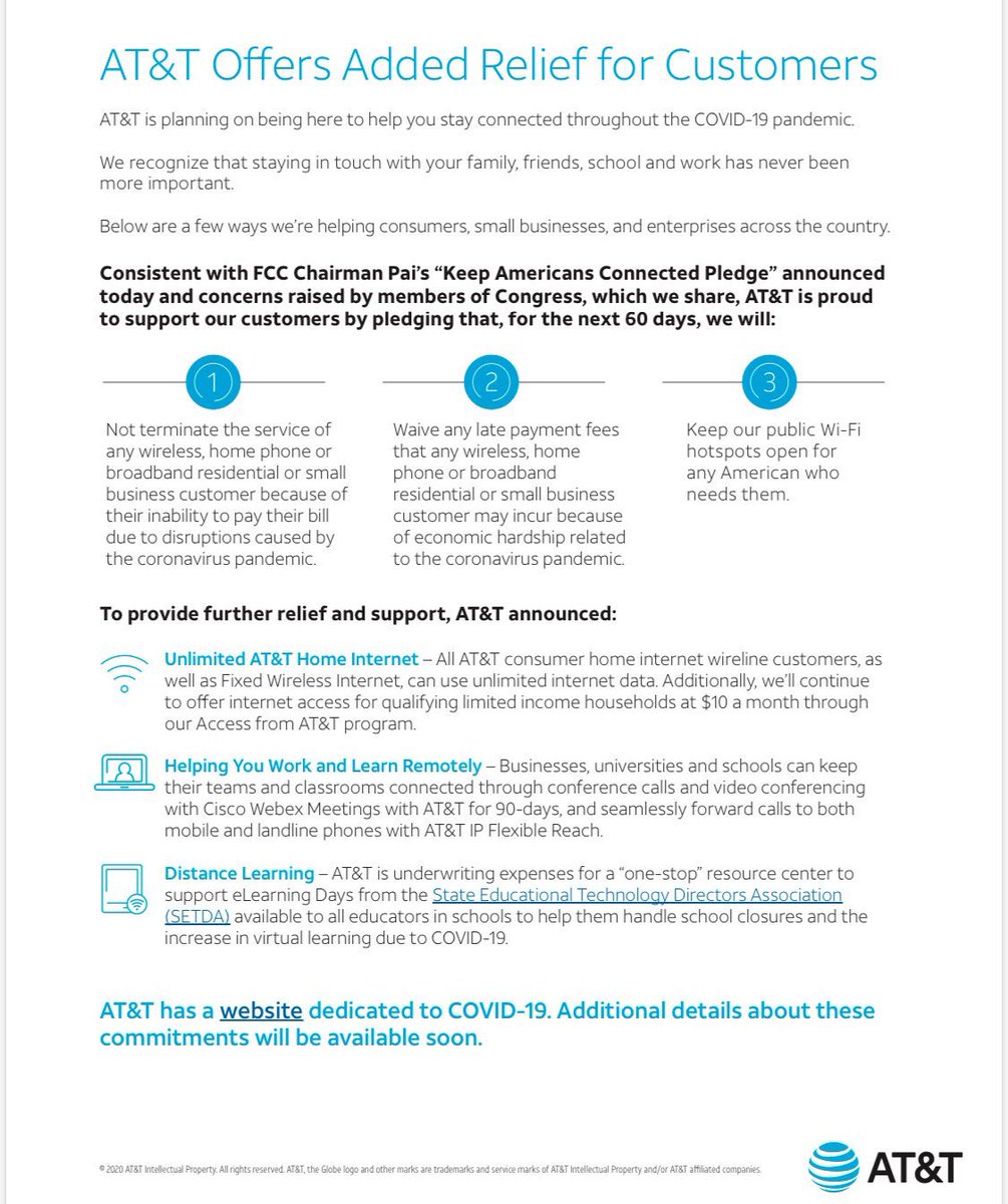 AT&amp;T is vital to keeping you connected to loved ones during this time. Here’s how we are responding during the COVID-19 pandemic 💙