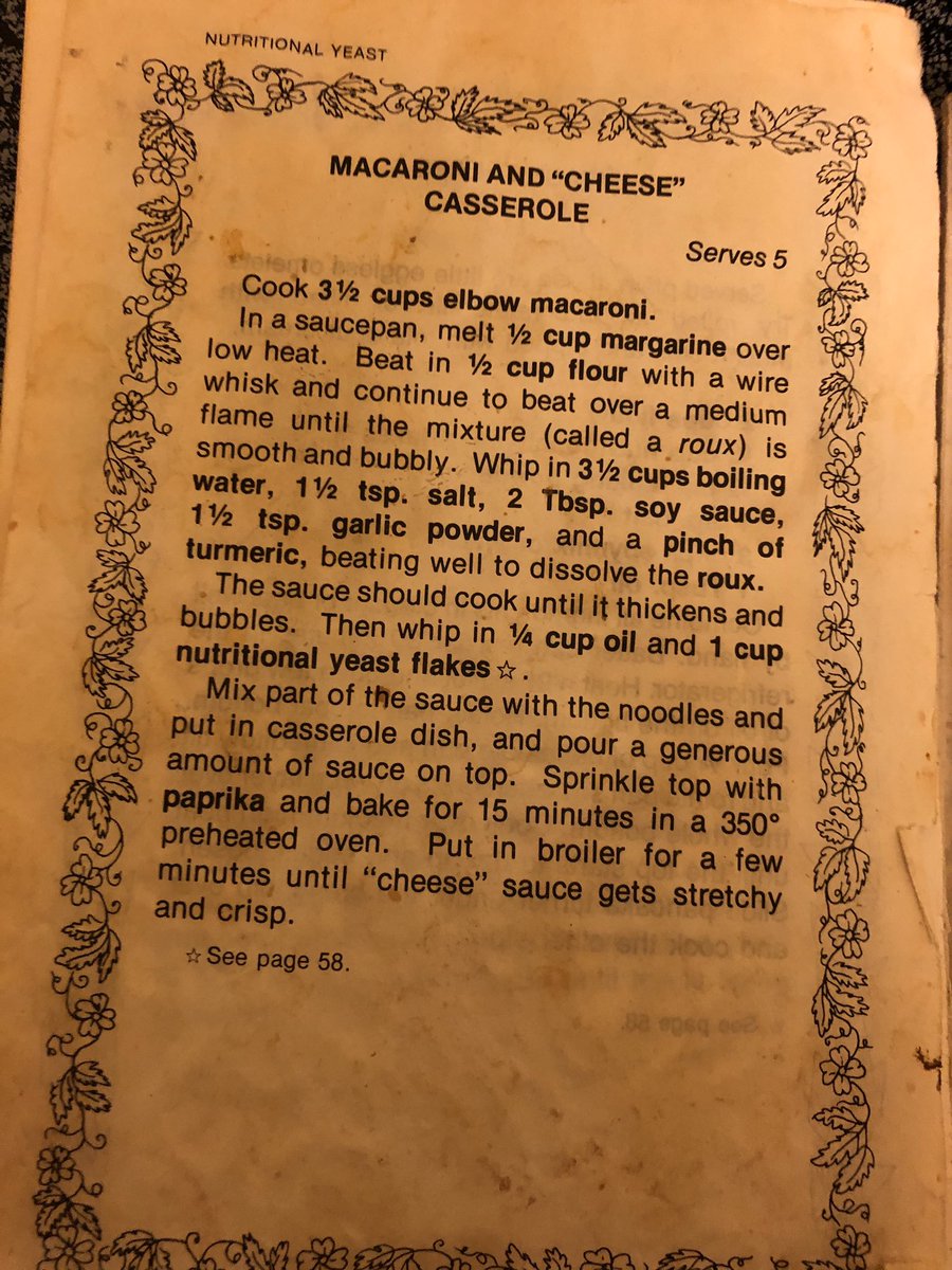 The recipe is from our well worn copy of the New Farm Vegetarian Cook Book. Love those dirty hippies. We add broccoli and veggie sausage to ours.