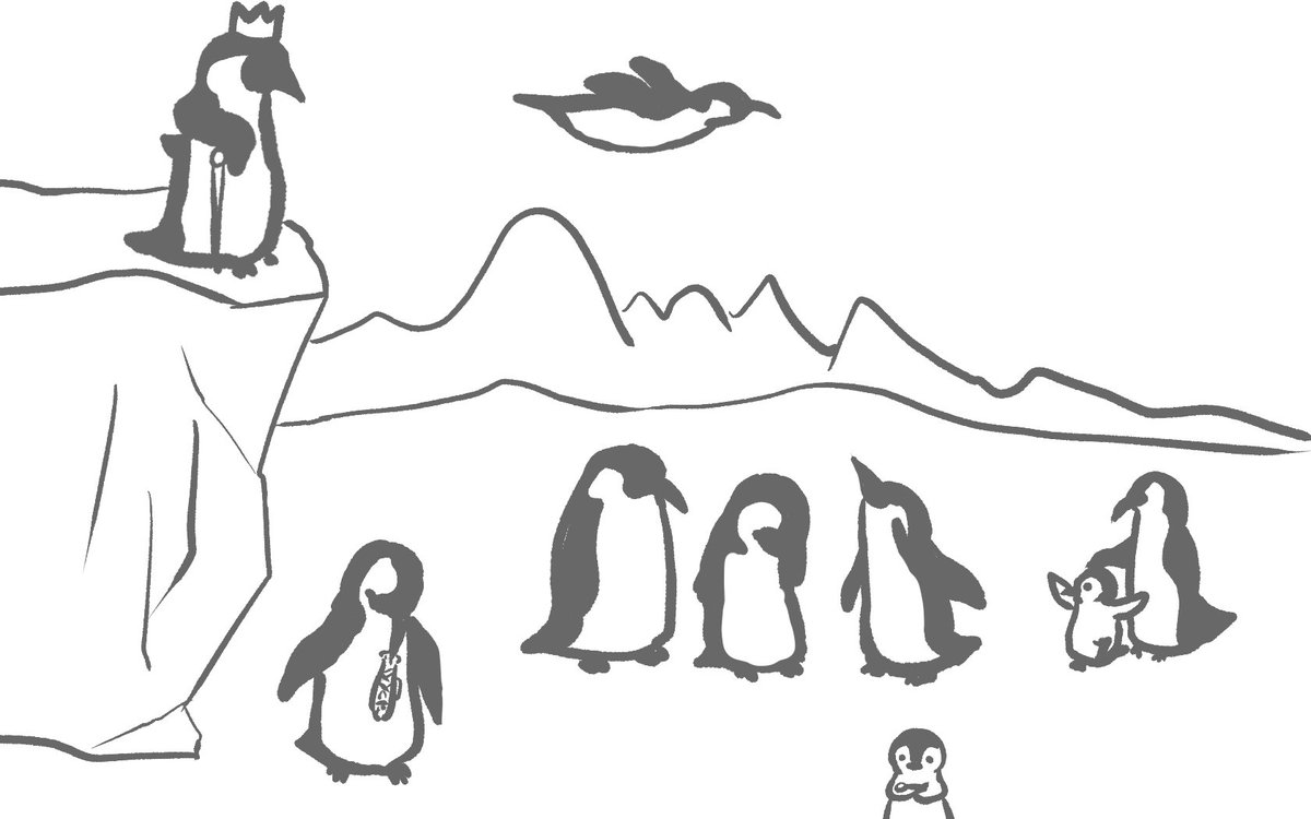 皇帝はみんなの平和を願うばかりです
#イラスト #ペンギン 