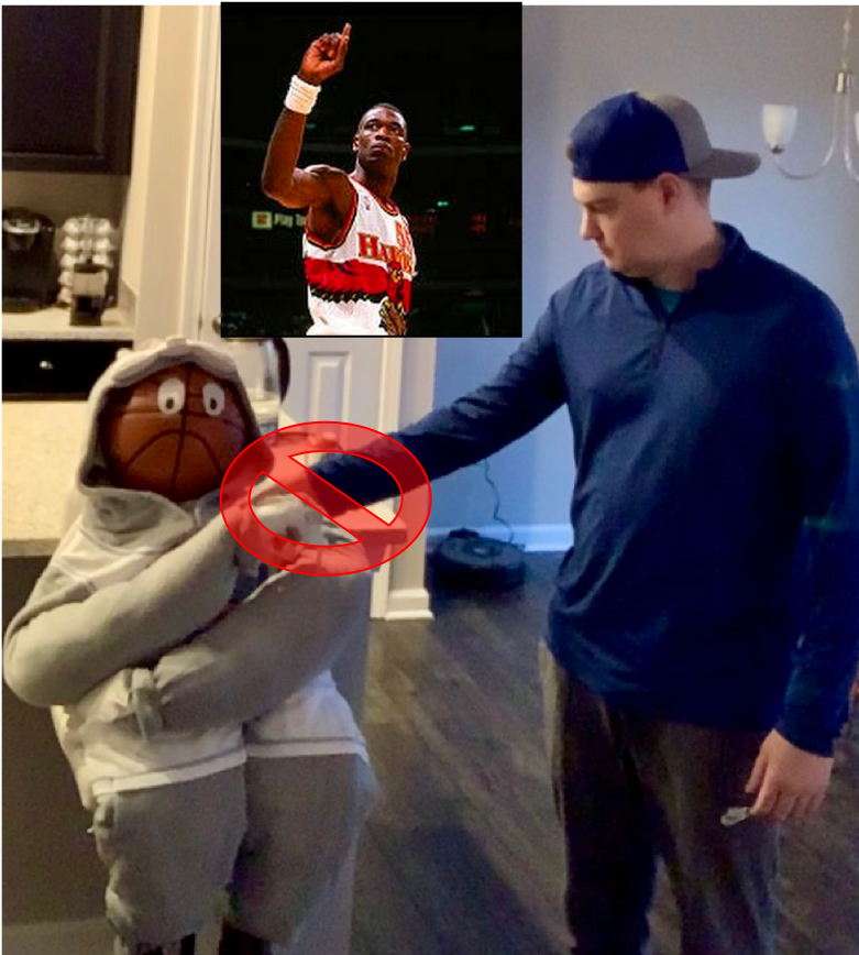 ChrisKapp12's tweet photo. This is an unprecedented time in our lives with #COVIDー19 affecting everything we do. However, we can all be #heroes 
 and #SaveLives through #SocialDistancing. Photo 1: Try FaceTiming with friends and loved ones, like @MattStevenH. Photo 2: Avoid #HandContact! #MutomboFingerWag https://t.co/8El7JCVpZP