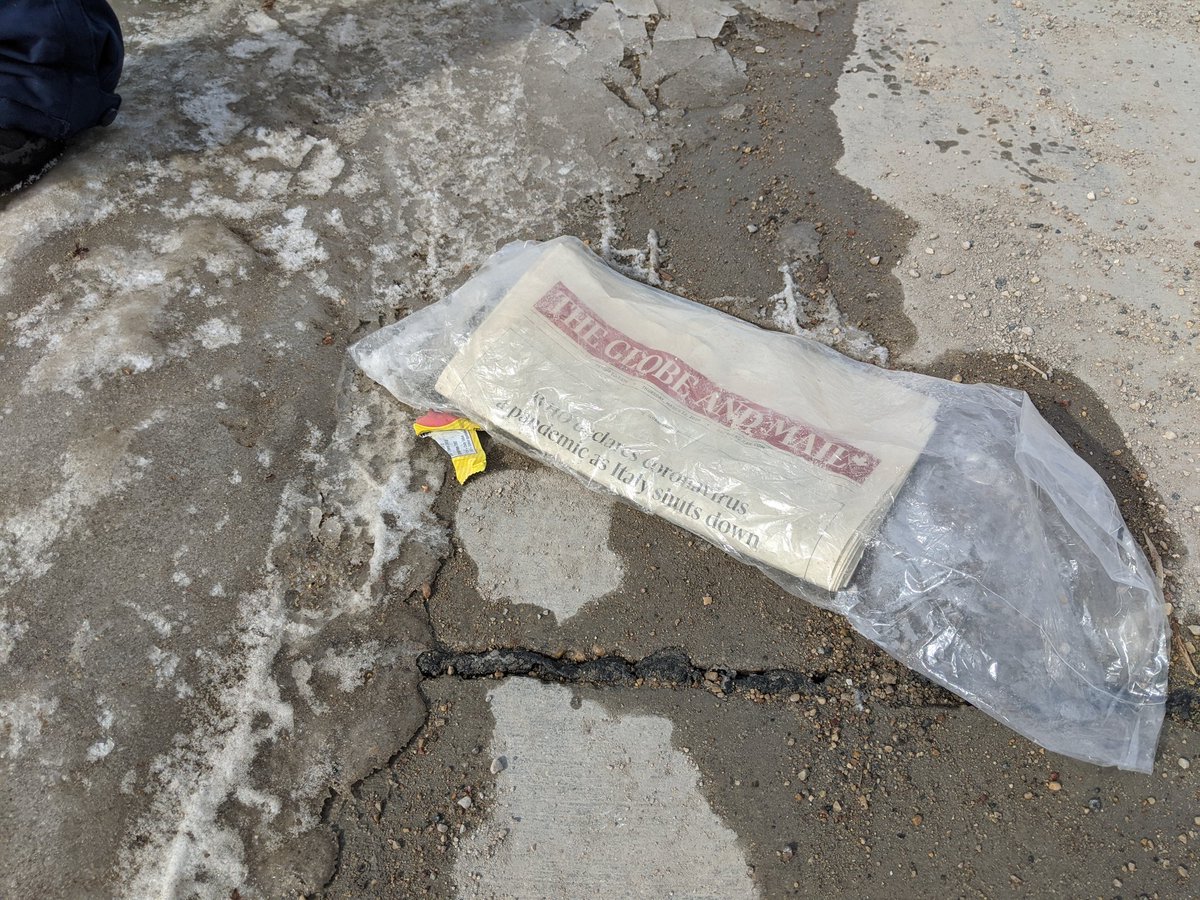 GlazierMichael's tweet photo. Paper on my street, or the opening scene to every movie set one month after the apocalypse? https://t.co/U4trVmT53s