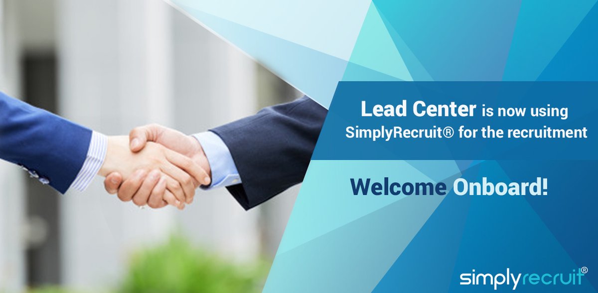simplyrecruitSR's tweet photo. Lead Center is now using #SimplyRecruit® for their #recruitment.
We are glad to welcome on board!
Request your free 1 month trial @ https://t.co/BxrPxoYArD
#Hiring #ResumeBank #india #hr #HumanResource #startup #Ai #growthhacking #marketing #digitalmarketing #startups https://t.co/LzTh1Adjwd