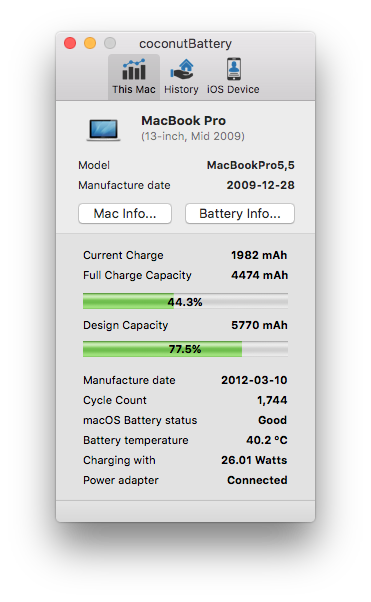 noviantech's tweet photo. Doing maintenance on a friend's 2009 #MacBook Pro. Super impressed with the longevity of this battery. Look at that cycle count and the thing is still healthy! Nicely done building machines that last, @Apple. https://t.co/iKU2ha2q1d