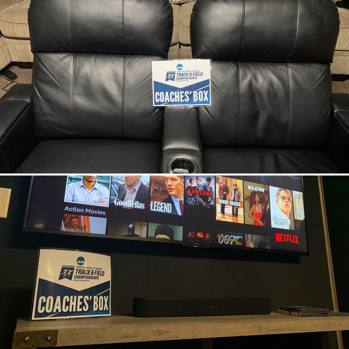 CoachGunny's tweet photo. 🧢 📦 Not the #coachesbox I wanted to be in this weekend... but I’m in it nonetheless. I assure you my credentials are in order. 
Don’t @ me @ncaa. https://t.co/BmP8IAl4zL