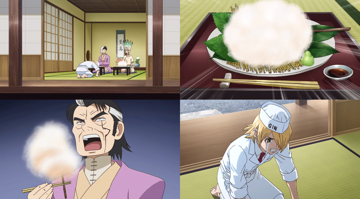 Noriyukiworks Anime Drstone Ep What Parody It Was Let Me Explain First About The Series Oishinbo The Gourmet Is A Long Running Cooking Manga Started From 19 In Short A Foodwars