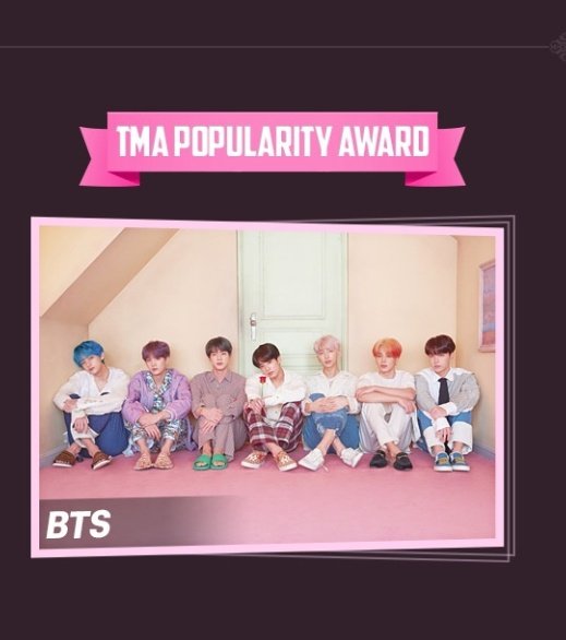 USBTSARMY's tweet photo. BTS won 4 Awards at the Fact Music Awards! 

Daesang 
Listener’s Choice 
Artist of the Year 
TMA Popularity Award 

Congratulations @BTS_twt 🎊🎉🎊🎉 ARMY is incredibly proud of you &amp; are cheering you on! 💜💜 

🔗 https://t.co/9xKfRC15uf 

#BTS #방탄소년단 #TFMADaesangWinner https://t.co/ohvYuDxx63