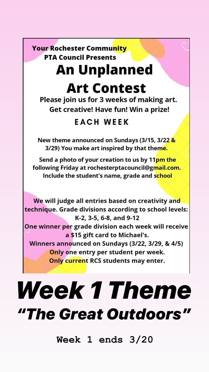 What a great idea, <a href="/RochesterPTA/">RochesterPTACouncil</a>! I hope staff/parents get involved, too.🥰🖍🎨🌳🦋🍎