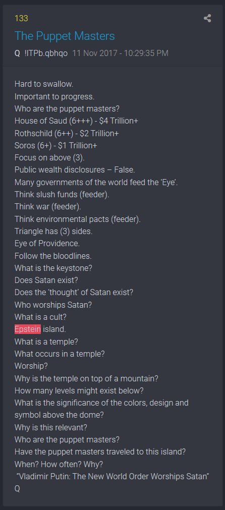 8. CHILD SACRIFICE TO SATURNKnowing what we know about  #Epstein Island and child trafficking & sacrifice https://en.wikipedia.org/wiki/Child_sacrifice"These all mention the burning of children as offerings to Cronus or Saturn, or Ba'al Hammon, the chief god of Carthage"Check out  #Q Post #133