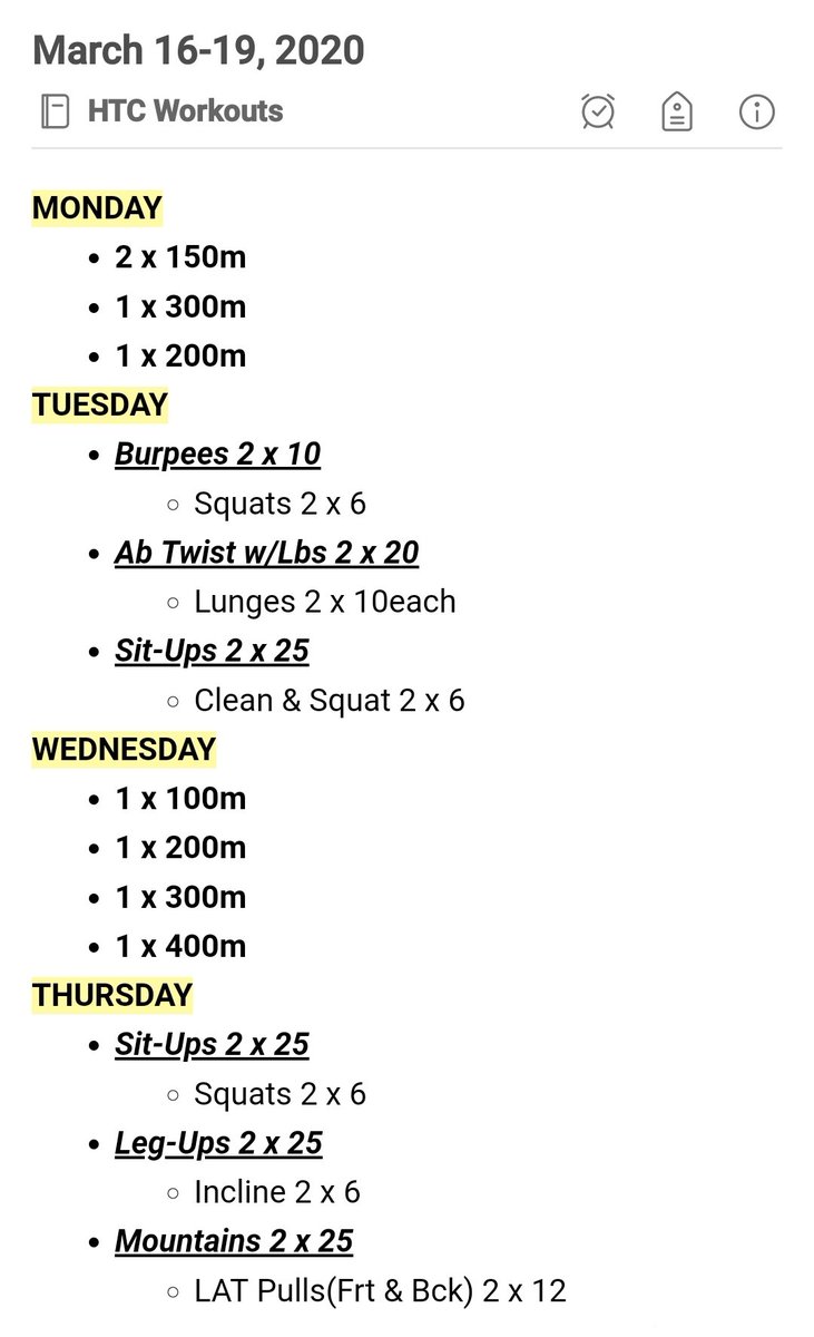 RicklanHolmes's tweet image. This week's workout plan
#CoachesStayFit #HolmesTrainingCrew