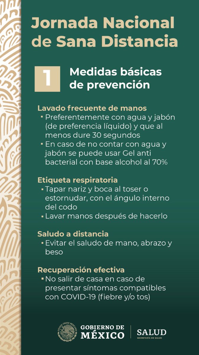 CantuCuevas's tweet photo. Por instrucciones de @SSalud_mx, del 23 de marzo al 19 de abril se realizará la Jornada Nacional de Sana Distancia, aquí les comparto más información. https://t.co/A9N8bgFdfE