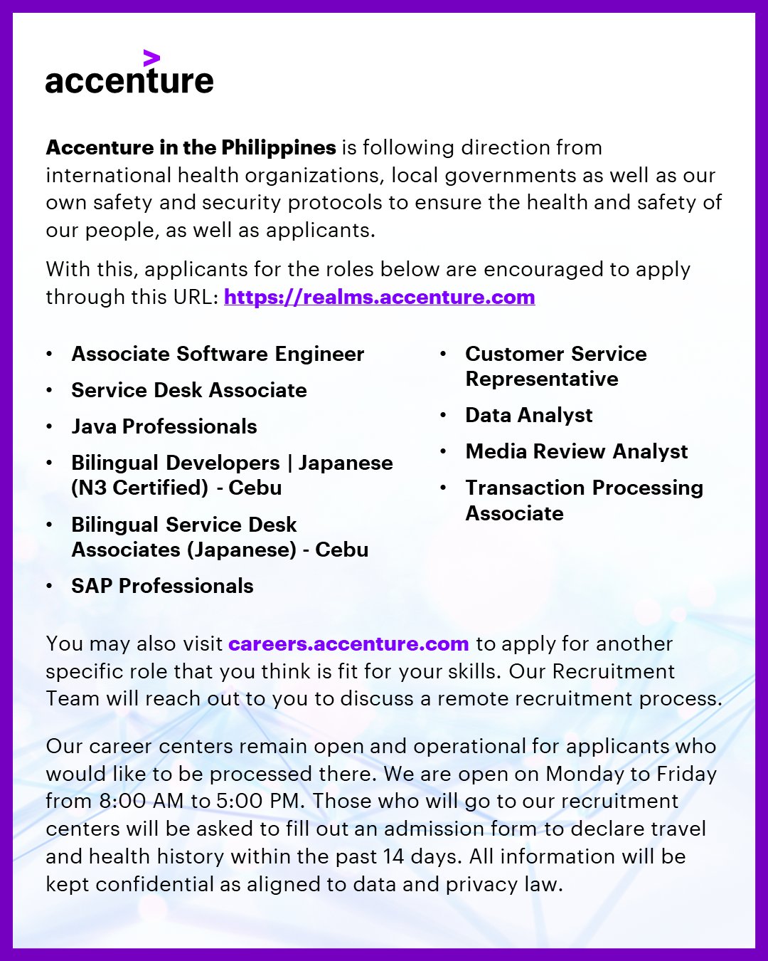 Accenture Philippines on X: &ldquo;Accenture in the Philippines cares 
