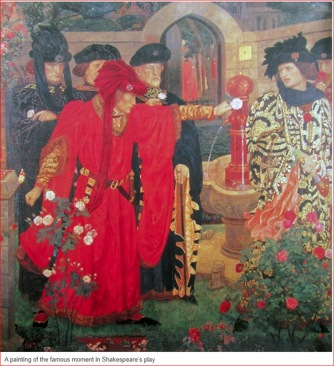 Red Rose! In the War of the Roses, the House of Lancaster provided England with three kings: Henry IV ruled from 1399 to 1413, Henry V 1413–1422, & Henry VI 1422–1461 & 1470–1471.