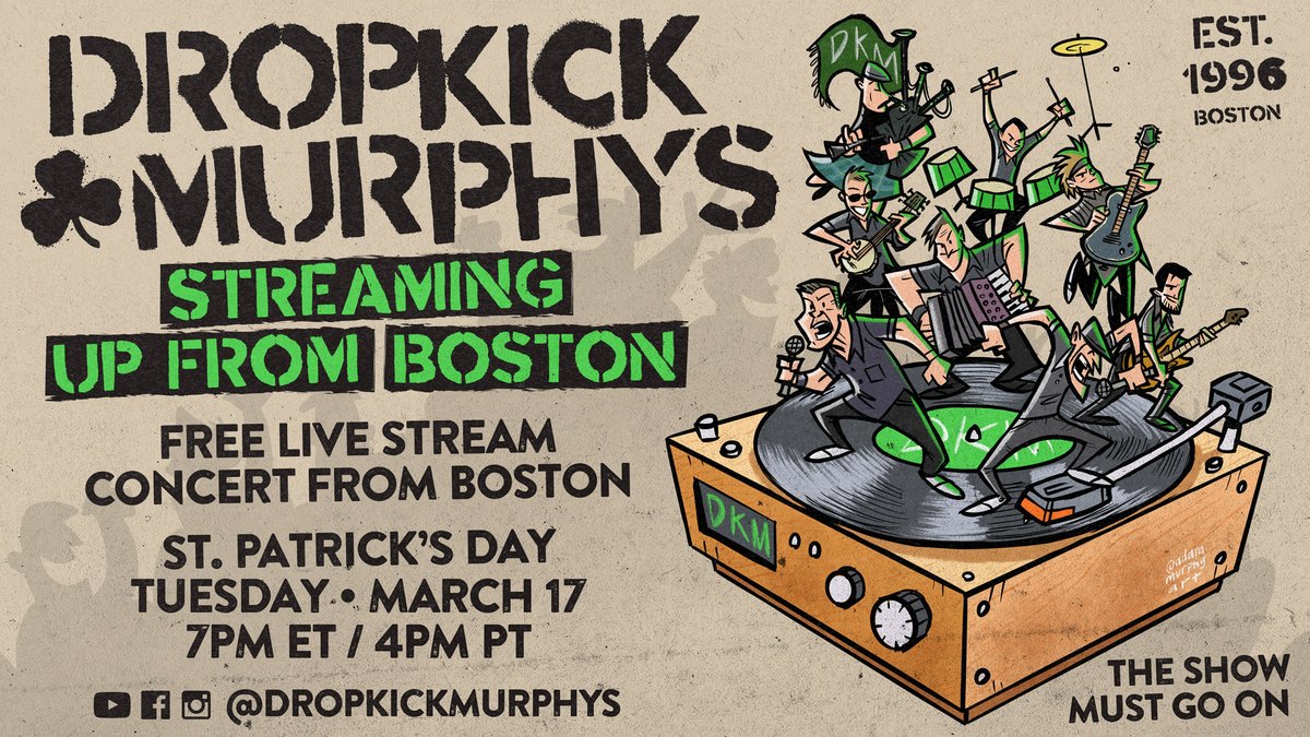 KansasUnreal's tweet photo. It ain't nothing but a house party this #StPatricksDay 
Thank you, @DropkickMurphys !
#StayinGreen https://t.co/37GdAOTs4z