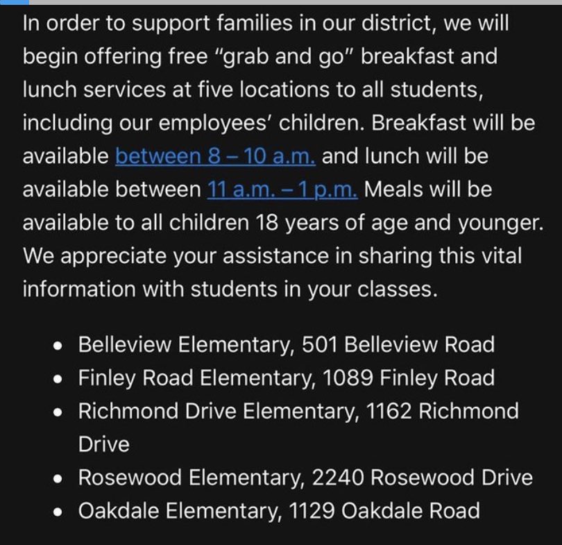 STMSWildcats's tweet photo. Please retweet! We want our children who may need a meal to have the opportunity in the coming days! https://t.co/2Ls6GBsb5I