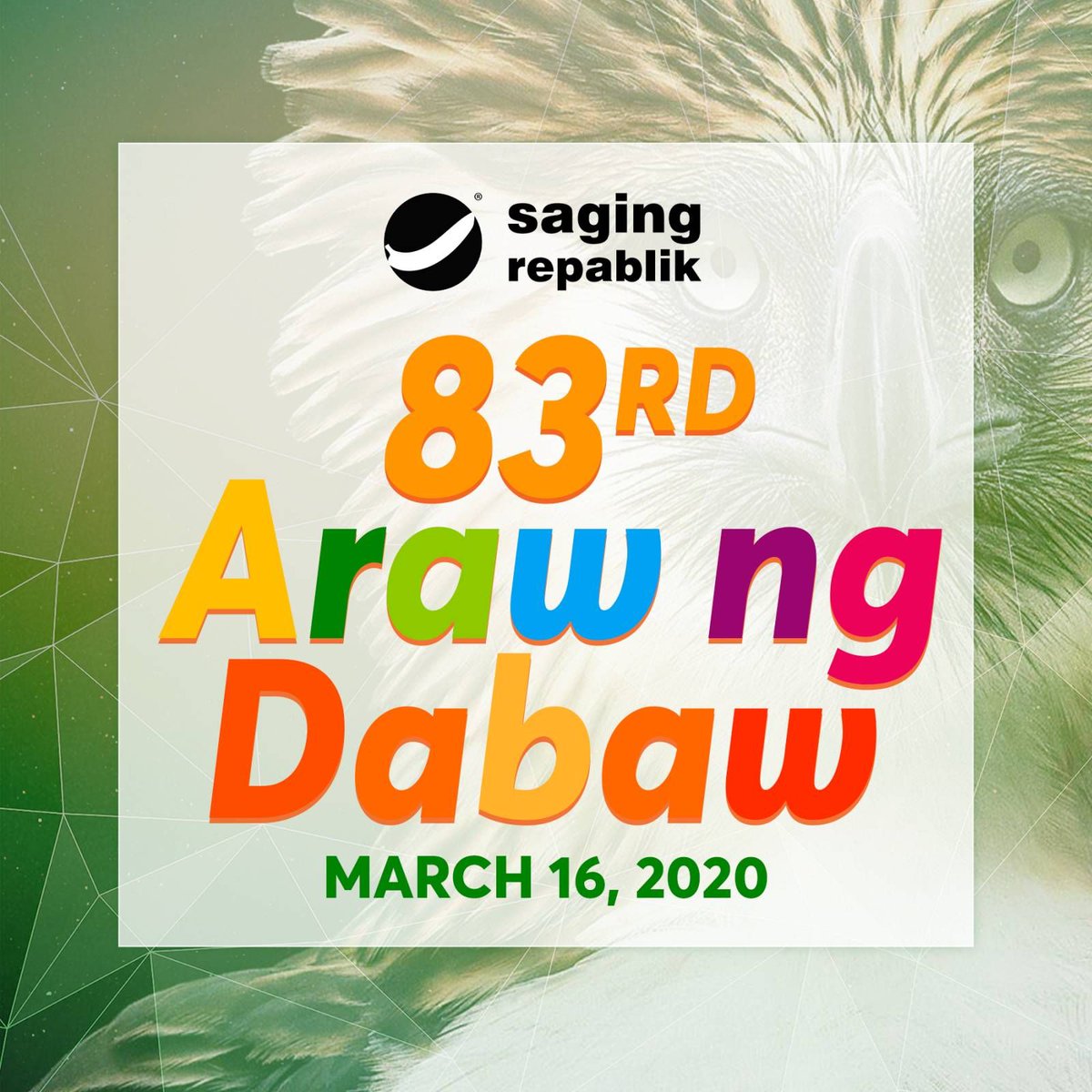 sagingrepablik's tweet photo. Savor local dishes with a twist! Come to Saging Repablik and invite your loved ones for some bonding moments to celebrate the 83th Araw ng Dabaw.

Keep safe everyone!

#sagingrepablik #ArawngDabaw2020 #DavaoFoodie https://t.co/LEvUIZpyWZ