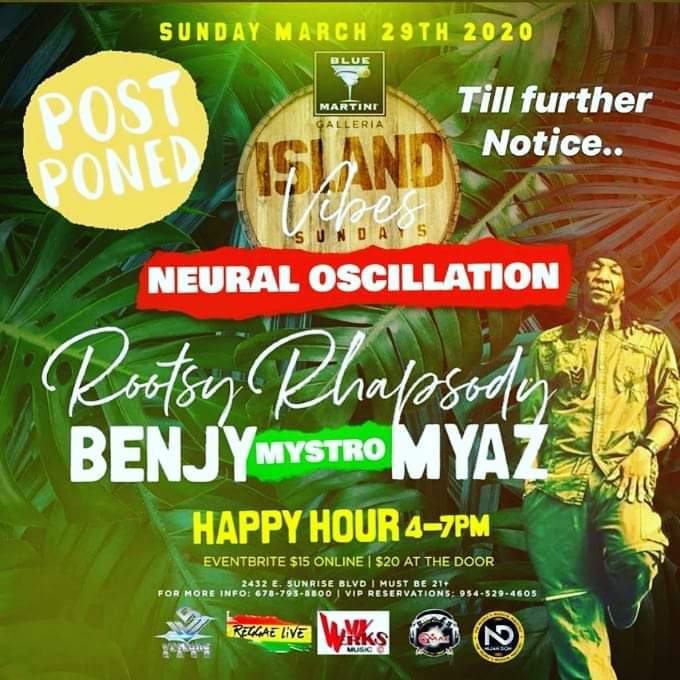 MyWerks's tweet image. #Repost @visionsbandfla with @repostsaveapp  
 ・・・ 
 POSTPONED till further notice. Neural Oscillation album launch, Benjy Mystro Myaz @benjymyazofficial  @visionsbandfla @bluemartiniftl @1reggaelive #neuraloscillation