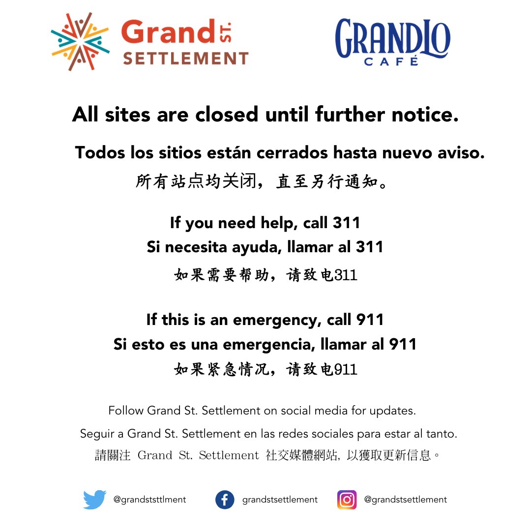 GrandLoCRC's tweet photo. We're closing for the time being. We're working on setting up email and call-in take out options for our local customers. We feel that this is the best way to keep our staff, customers and job trainees safe.

We'll see you all soon! https://t.co/IR55a1T5Ya