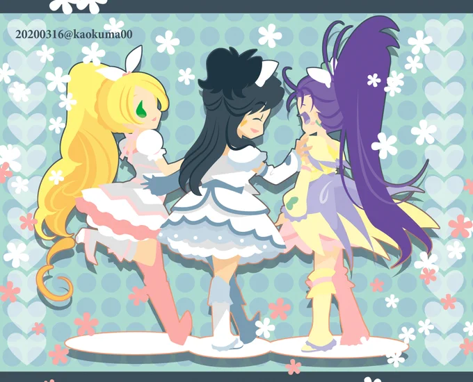 3/14のお題、ホワイトデー
白白白💙白キュアの日
 #プリキュア版深夜の真剣お絵描き60分一本勝負 