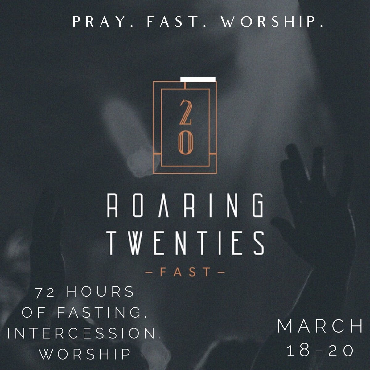 PaulWorcester's tweet photo. Our Roaring Twenties Fast Team  is coming back together for a special 3 day event. We will be using Facebook Live &amp; other tech to call people to pray and fast for the church to rise up during this pivotal moment. 

JOIN US https://t.co/Do9IQsiaff https://t.co/zZADCyZ9Bj