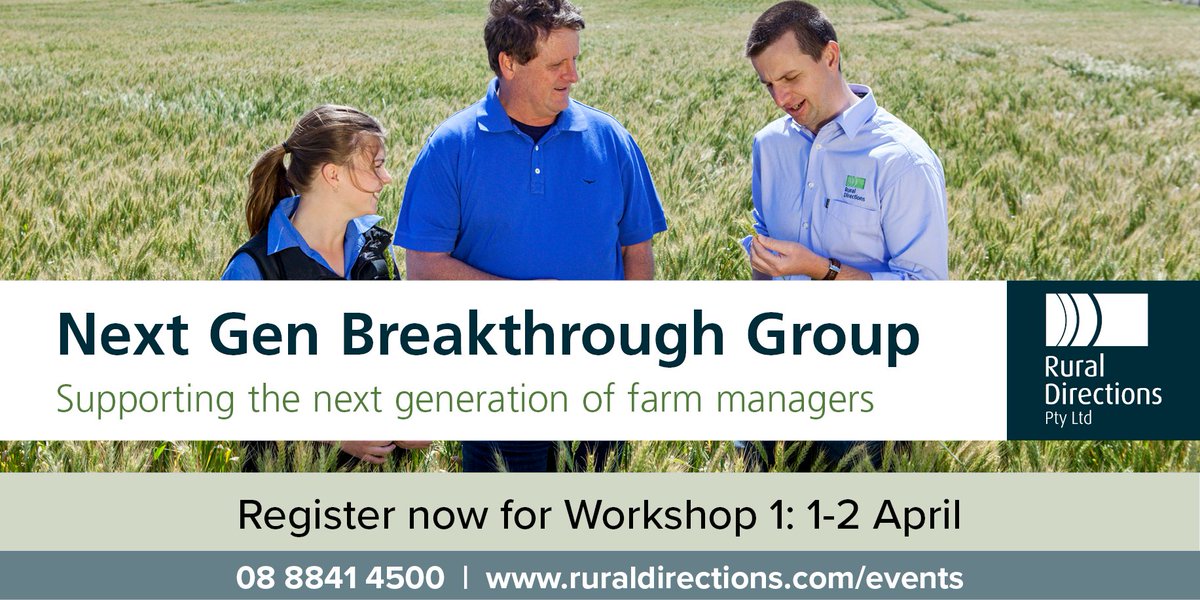 Last day for registrations! Want to develop your business skills, increase your confidence &amp; take your business into the future? Check out Next Gen Breakthrough to make an impact on your business!
Register at ruraldirections.com/events