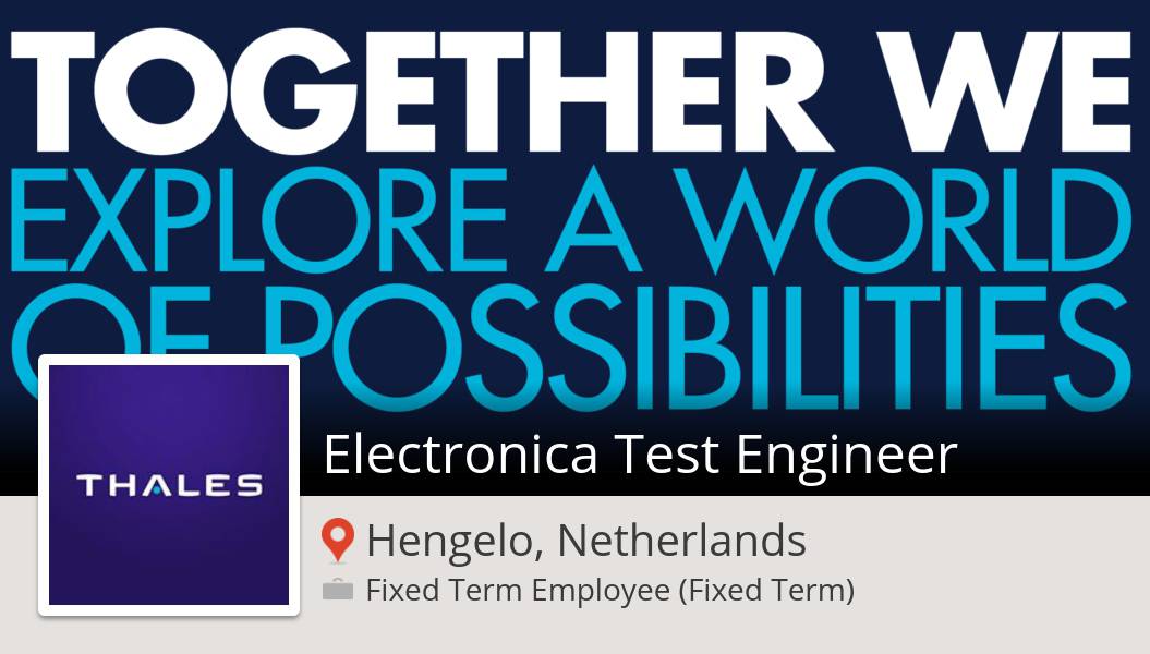 #Electronica Test #Engineer (#HengeloNetherlands) workfor.us/thales/1597za1r #job