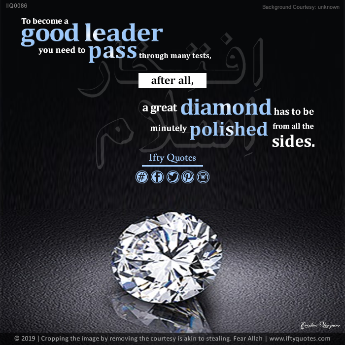 IftyQuotes's tweet photo. #IftyQuotes: To become a good leader you need to pass through many tests, after all, a great diamond has to be minutely polished from all the sides. ~ @IftikharIslam 

#MondayMorning #MondayMotivation #MondayMood #MondayVibes #Leadership #Motivation #IftikharIslam https://t.co/s4OFkaoeWn