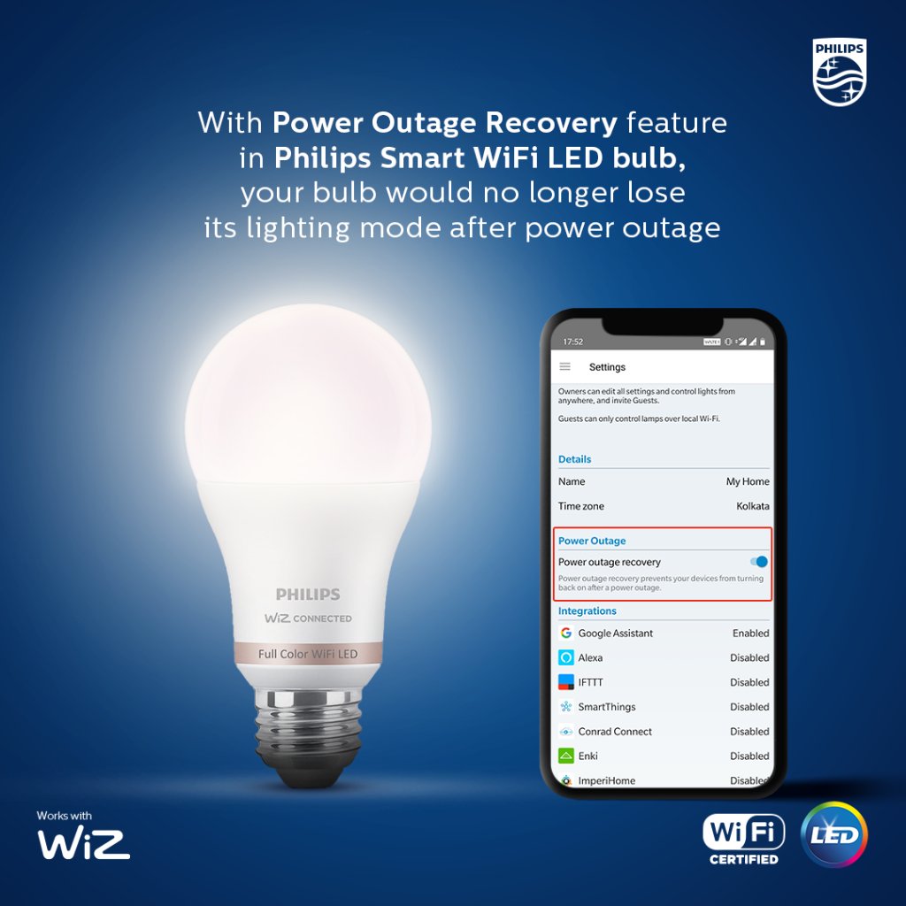 Say aside Superficial code Philips Lighting India on Twitter: "Power cut? Worried that your smart lights will reset to default mode? Don't worry! With the Philips Smart WiFi LED bulb, we've always got your back! #SmartIsSimple # Say aside Superficial code Philips Lighting India on Twitter: "Power cut? Worried that your smart lights will reset to default mode? Don't worry! With the Philips Smart WiFi LED bulb, we've always got your back! #SmartIsSimple #
