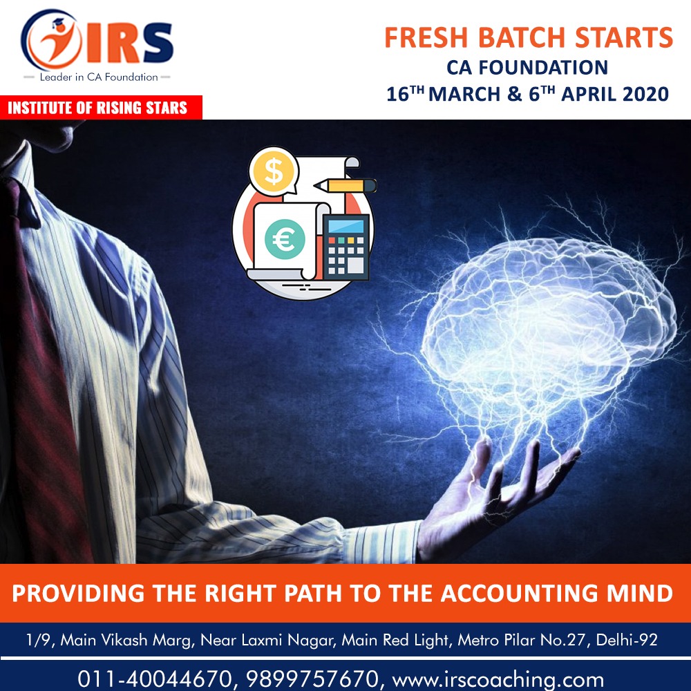 IRSCoaching's tweet photo. You are halfway to success when you get the right path to follow in your career. Enroll in IRS and give your accounting career a Kickstart.
@IRSCoaching #cacoachingindelhi #bestcacoachingindelhi #CAClasses #CACourses #caclassesinlaxminagar #bestinstitute #bestcacoaching #JOINIRS. https://t.co/t5appsOAJo