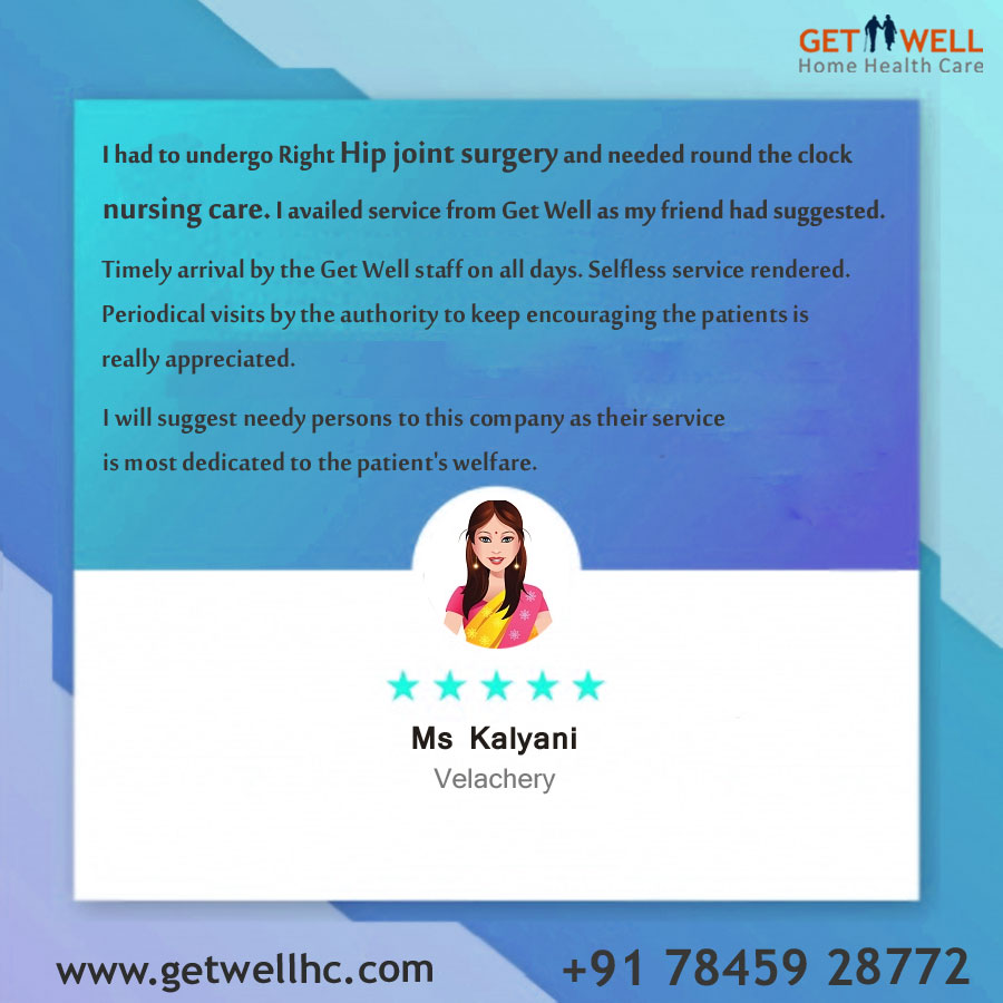 get_care's tweet photo. Customer Feedback
---------------------------
63 years old Ms Kalyani about the nursing service that she availed for herself.

Looking for reliable sources for nursing care since her children were living abroad, she found Get Well to be the best fit.

#PersonalizedCare https://t.co/J7QRBjmbfz