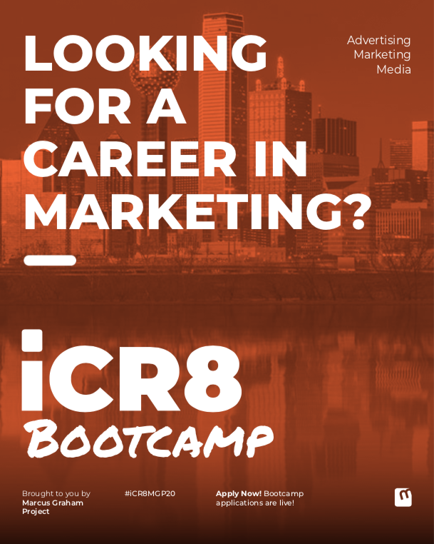 MGProject's tweet photo. The Marcus Graham Project’s experiential learning methodology, iCR8™, consist of our flagship Boot Camp in Dallas. Applications are open for the 12th installment of our flagship iCR8 Summer Bootcamp! ⚡️APPLICATIONS DUE in ONE MONTH⚡️ Link in bio. #iCR8 #MGProject https://t.co/tyjrThzkTY