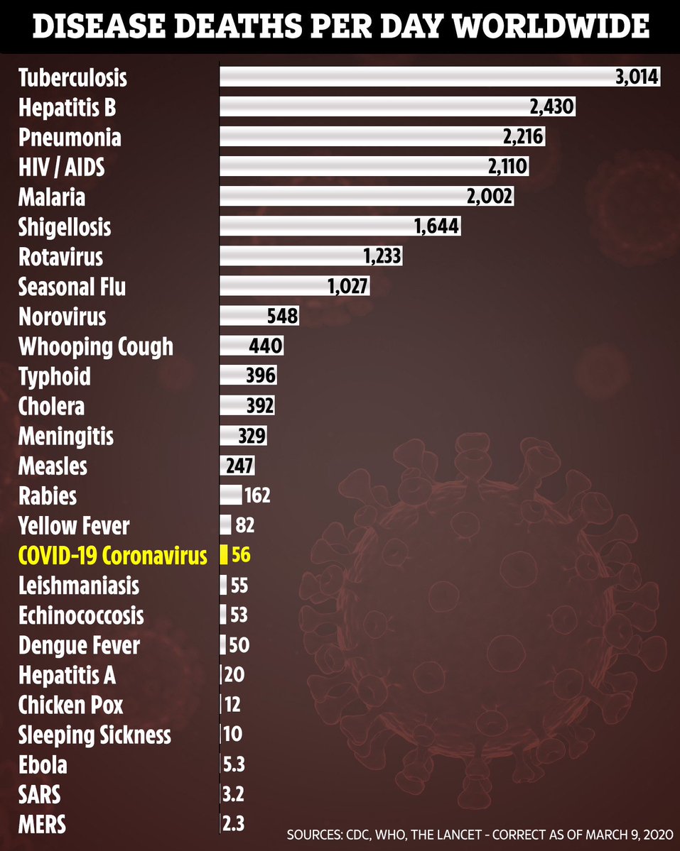 AnonymousSage1's tweet photo. "Netanyahu declares ‘war’ on coronavirus"

Hey Bibi, while you're at it could you also declare war on tuberculosis, hepatitis B, HIV/AIDS, malaria, typhoid, cholera, meningitis, measles, rabies, hepatitis A, chicken pox, ebola, and SARS please? Thanks.

https://t.co/Xd2ZZ08Ypd https://t.co/J3Zy9A7a3S