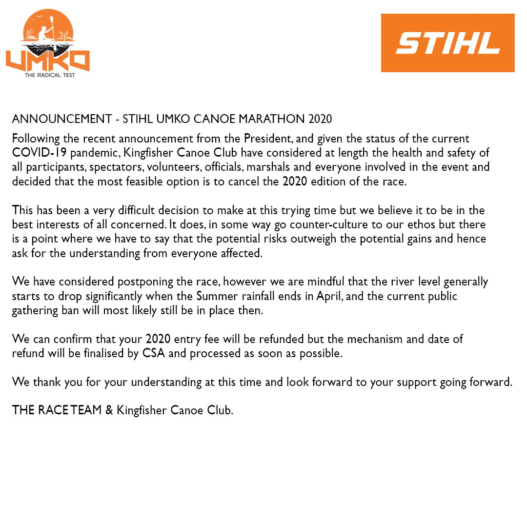 We can confirm that the <a href="/STIHL/">A. STIHL AG & Co. KG</a> Umko 2020 has been cancelled.