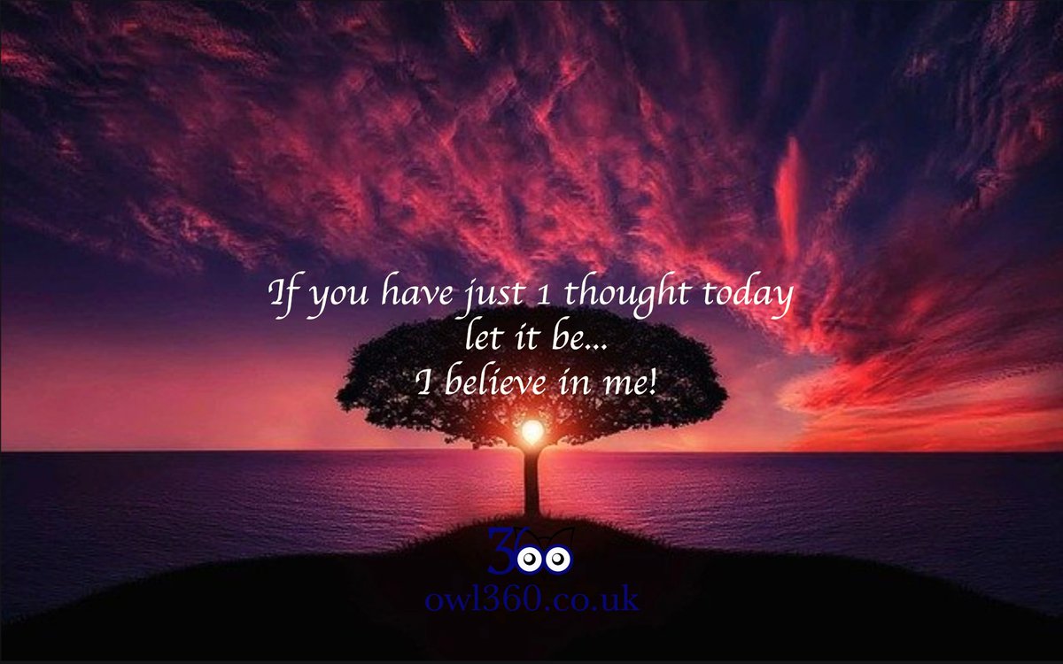 Owl_360_UK's tweet photo. "If you have just 1 thought today 
let it be...
I believe in me!"
fiona johnson
#motivationalQuotes 
#MotivationMonday 
#ManicMonday https://t.co/cvql28a3Pt