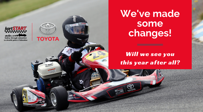 We have made some unavoidable CHANGES to our kartSTART 2020 National Tour Schedule!

But that could work in your favour! We have added SASKATOON and TROIS RIVIERES to the venues.

If you have booked, don’t stress! Everyone has been contacted!  CHECK OUT kartSTART.ca