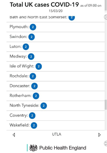 Nurse says MoH dashboard last updated yesterday. Her area told 6 further cases confirmed at 9.30am today