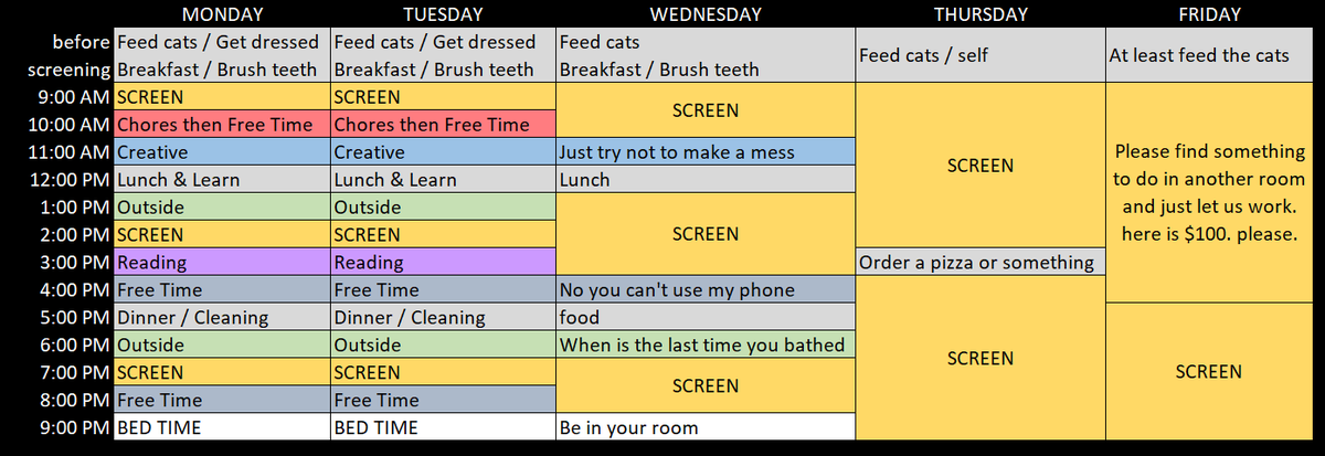 danchan22's tweet photo. Structure is important. We made a schedule for our son to help us keep our sanity while we work from home. #QuarantineLife #workingfromhome https://t.co/NiWQhpy8jd