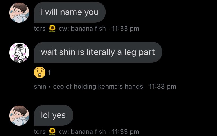 soggy weetbix pt29582949 of nicknames tiff > tits > tendons > tsukki shin > shin 2.0 jen > jelly belly tiff rejoices in the close call in being called testes