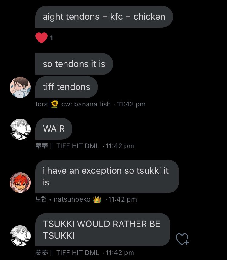 soggy weetbix pt29582949 of nicknames tiff > tits > tendons > tsukki shin > shin 2.0 jen > jelly belly tiff rejoices in the close call in being called testes