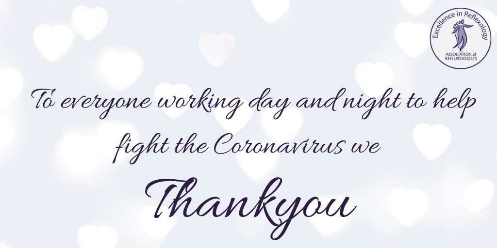 AoR_Reflexology's tweet photo. To everyone working day and night to help fight the Coronavirus we THANK YOU 💜💜 #corona
#COVIDー19 #wethankyouall #thankyou #aor #homeofreflexology #wearereflexology #welovereflexology https://t.co/c6U4xWKvOL