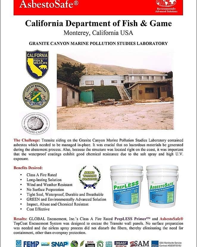 greenencasement's tweet photo. In-Place Management on #Asbestos containing transite siding of the building. #AsbestoSafe® #ClassAFireRated #HazardousMaterials #ChemicalResistant #LongLastingSolution #Encasement #WhyReplace #JustEncase. https://t.co/E474mXPOAz https://t.co/hOYiMkHE4F